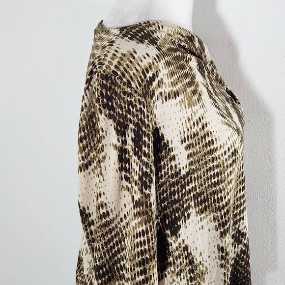 Ellen Tracy Brown Snakeskin Print Dress Size Medium Wedding Guest Dress - Picture 4 of 10